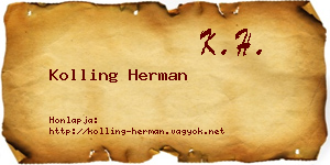Kolling Herman névjegykártya