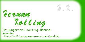 herman kolling business card